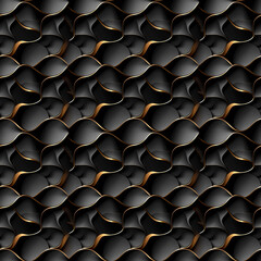 Poster - Modern universal minimalist artistic seamless 3d black and gold pattern