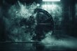 A digital bank vault door with a shattered lock, data streams flowing out like smoke and disappearing into the darkness.