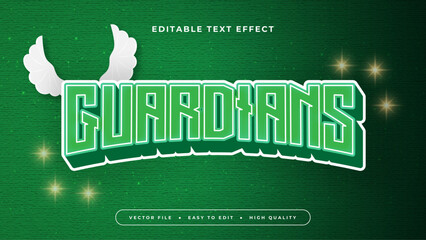 Wall Mural - Green and white guardians 3d editable text effect - font style