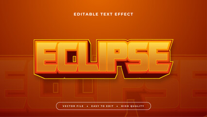 Wall Mural - Brown and orange eclipse 3d editable text effect - font style