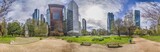 Fototapeta Sawanna - Panoramic picture of the Frankfurt skyline in front of blue sky with light clouds