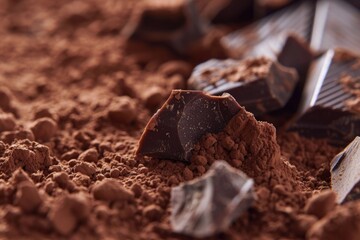 Poster - A pile of chocolate sitting on top of a pile of dirt. Can be used for food or nature concepts