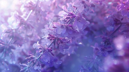 Poster - Close up of vibrant purple flowers, perfect for nature and botanical themes