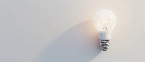 Sticker - Lighting bulb on a white background. Rendering in 3D