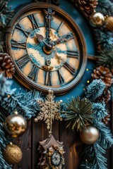 Poster - A detailed shot of a clock on a wall. Suitable for time management concepts