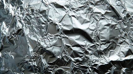 Poster - Detailed close-up of a piece of tin foil. Suitable for a variety of concepts