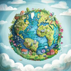 Poster - earth day illustration