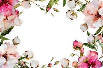 Poster - A beautiful floral frame with pink and white flowers. Perfect for adding a touch of elegance to any design project