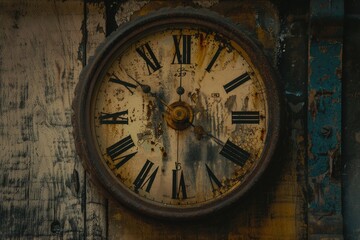 Poster - An old clock with classic roman numerals, suitable for time-related concepts