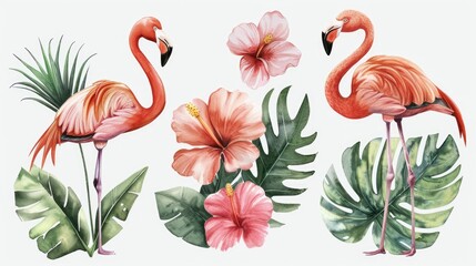 Poster - A group of flamingos standing next to each other. Perfect for nature or wildlife themed designs