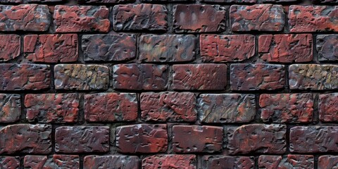 Poster - Detailed shot of a red brick wall, suitable for architectural projects