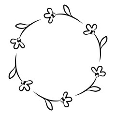 Wall Mural - Botanical border. Wreath.