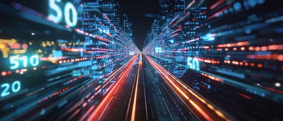 Poster - Internet 5G. Ideas. Concepts. 3D rendering.