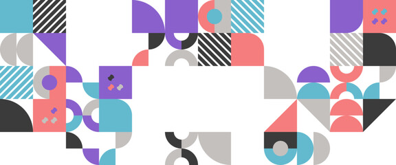 Wall Mural - colorful vector flat design geometric mosaic banners. for banner, background, cover, poster, wallpap