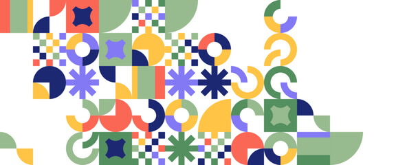 Wall Mural - colorful vector flat design geometric mosaic banners. for banner, background, cover, poster, wallpap