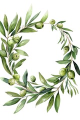 Poster - Fresh green olive wreath perfect for food and culinary designs