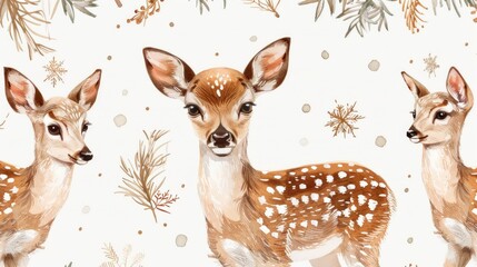 Sticker - A pair of deer standing side by side. Suitable for wildlife and nature themes