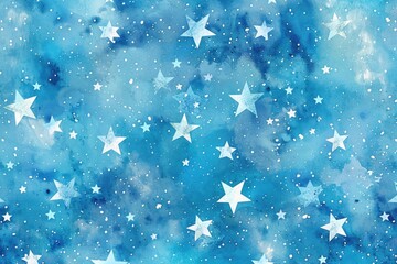 Poster - Simple blue background with white stars, perfect for various design projects