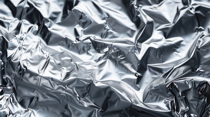 Poster - Detailed view of a crumpled tin foil sheet, suitable for cooking or texture backgrounds