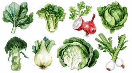 Aufkleber - Fresh vegetables on a clean white background, perfect for food blogs or healthy eating concepts