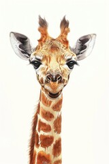 Aufkleber - A detailed view of a giraffe's face, perfect for educational materials