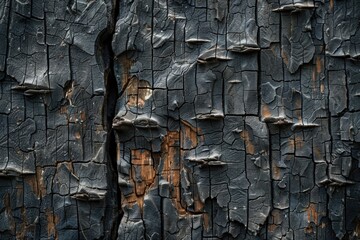 Aufkleber - Detailed close up of a burned piece of wood. Suitable for backgrounds and textures