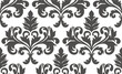 Seamless vintage floral damask pattern in monochrome