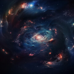 Wall Mural - Space background with stars and galaxy