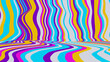 Vibrant psychedelic wavy lines artwork