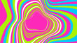 Vibrant pink center swirl on green striped background