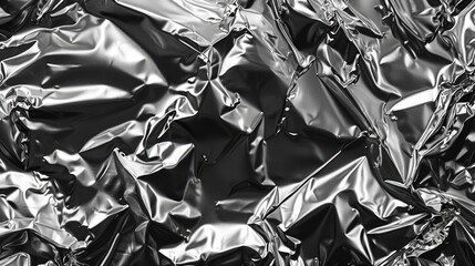 Poster - A black and white photo of a sheet of foil. Suitable for various design projects