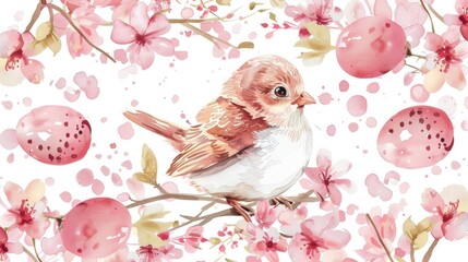 Poster - A bird perched on a tree branch, suitable for nature themes