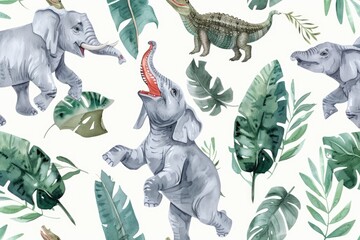 Aufkleber - A group of elephants standing together. Suitable for wildlife and conservation concepts