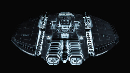 Wall Mural - alien spaceship drone rear top view