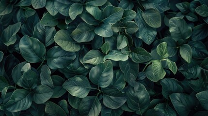 Poster - Detailed view of vibrant green leaves, suitable for nature concepts