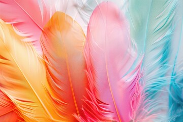 Poster - Close up of vibrant, colorful feathers. Perfect for artistic projects