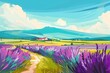 A field of lavender, its purple expanse stretching towards the horizon, releases an intoxicating fragrance that soothes the soul