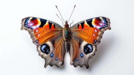 Poster - A butterfly perched on a white surface. Ideal for nature and wildlife concepts
