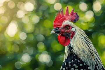 Aufkleber - Detailed image of a rooster with vibrant red comb. Perfect for farm or animal related projects