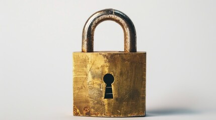 Poster - A golden padlock with a keyhole, suitable for security concepts