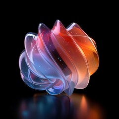 Wall Mural - Abstract Cosmic Swirl Sculpture with Vibrant Color Gradient.