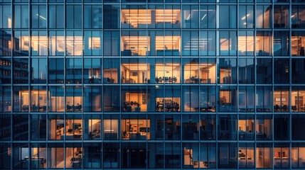 Poster - A large glass building with numerous windows, suitable for business concepts
