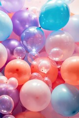 Poster - A bunch of balloons floating in the air, perfect for celebrations and parties