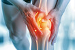 Close-Up Human Knee Pain Representation. Close-up of a person holding knee to indicate pain, suitable for health and medical contexts.