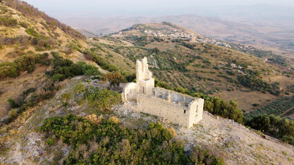 Wall Mural - aerial pictures made with a dji mini 4 pro drone over Castel di Judica, Sicily, Italy.