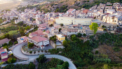 Wall Mural - aerial pictures made with a dji mini 4 pro drone over Castel di Judica, Sicily, Italy.