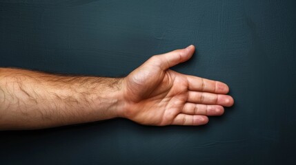 Wall Mural - A man's hand is outstretched with a thumb up in the air, AI