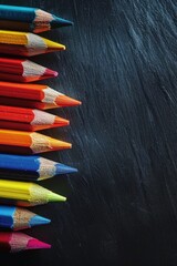 Poster - A group of colored pencils, perfect for educational and creative projects
