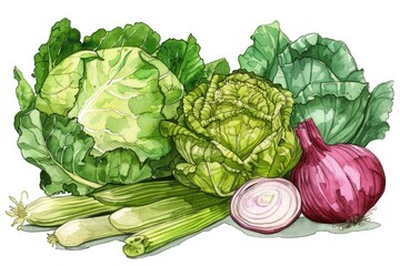 Aufkleber - Colorful assortment of fresh vegetables, perfect for healthy eating concept