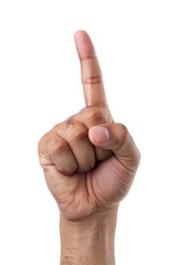 Poster - A man's hand making a peace sign gesture. Suitable for various concepts and designs